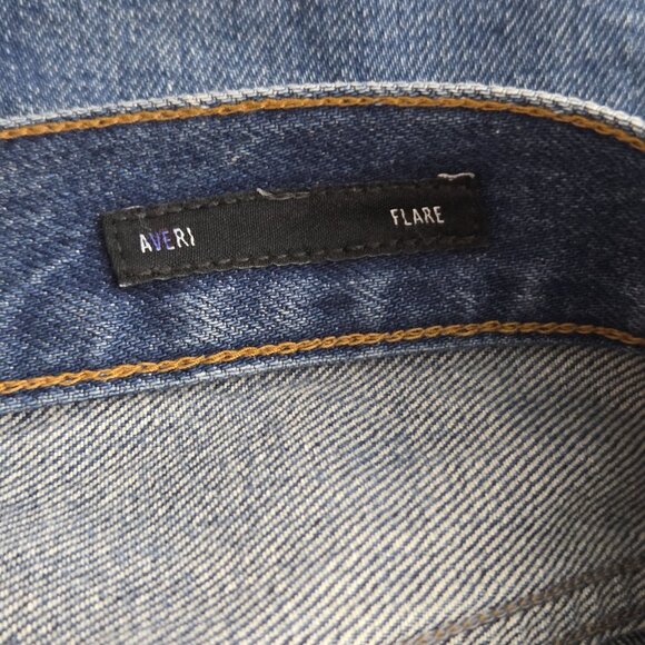 Edwin High Rise Flare Jeans Women's SZ 31 Averi Distressed Dark Wash - Picture 9 of 12